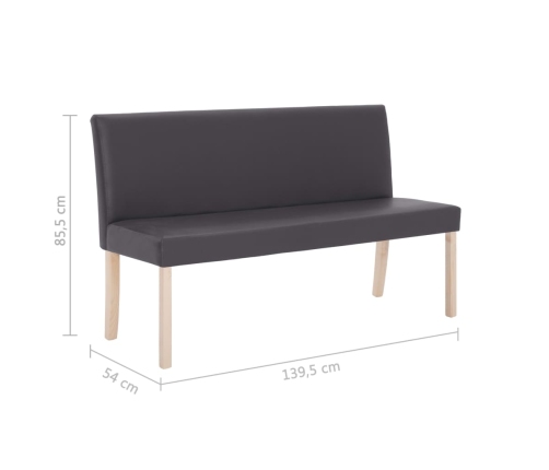 vidaXL sols, 139,5 cm, pelēka mākslīgā āda