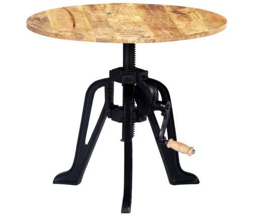 vidaXL galdiņš, 60x(46-63) cm, mango masīvkoks un čuguns