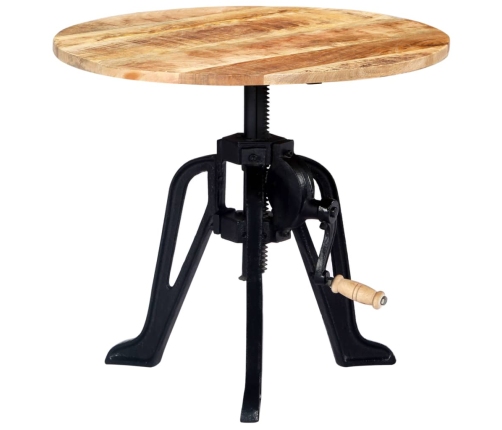 vidaXL galdiņš, 60x(46-63) cm, mango masīvkoks un čuguns