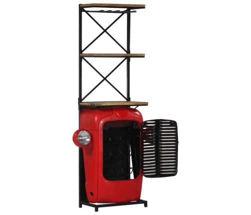 Vīna Plaukts Ar Traktora Detaļām, 49X31X172 Cm, Mango Masīvkoks Vidaxl