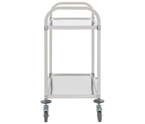 vidaXL virtuves ratiņi, 2 plaukti, 95x45x83,5 cm, nerūsējošs tērauds