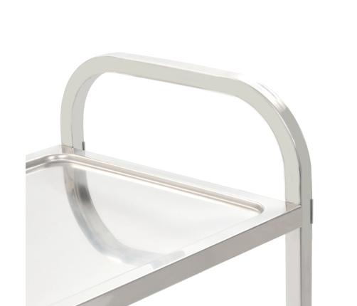 vidaXL virtuves ratiņi, 2 plaukti, 95x45x83,5 cm, nerūsējošs tērauds