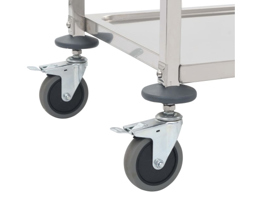 vidaXL virtuves ratiņi, 3 plaukti, 96,5x55x90 cm, nerūsējošs tērauds