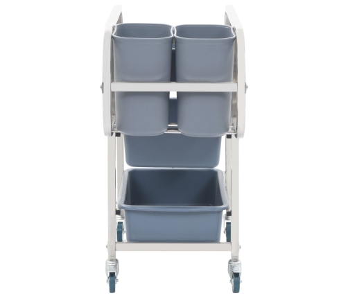 vidaXL virtuves ratiņi ar plastmasas konteineriem, 82x43,5x93 cm