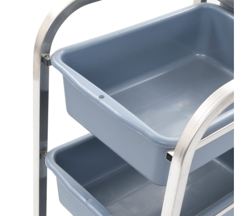 vidaXL virtuves ratiņi ar plastmasas konteineriem, 82x43,5x93 cm