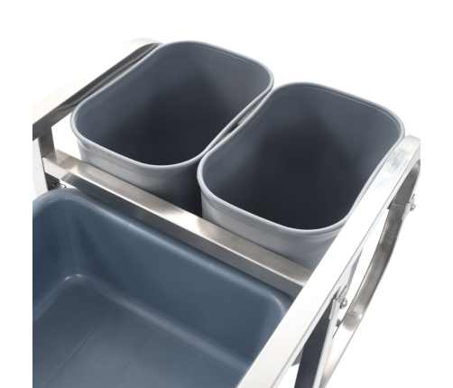 vidaXL virtuves ratiņi ar plastmasas konteineriem, 82x43,5x93 cm