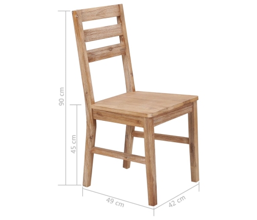 vidaXL virtuves krēsli, 6 gab., akācijas masīvkoks