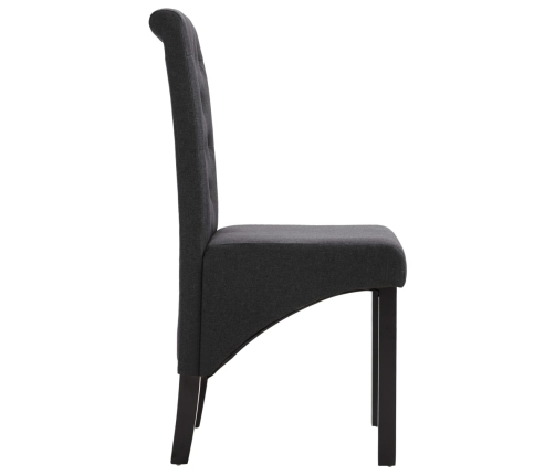 vidaXL virtuves krēsli, 2 gab., tumši pelēks audums