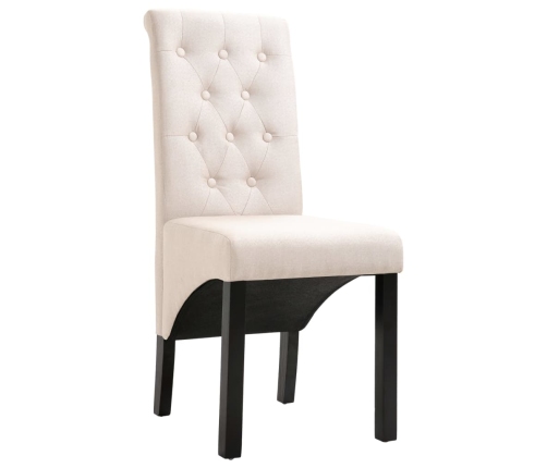 vidaXL virtuves krēsli, 2 gab., krēmkrāsas audums