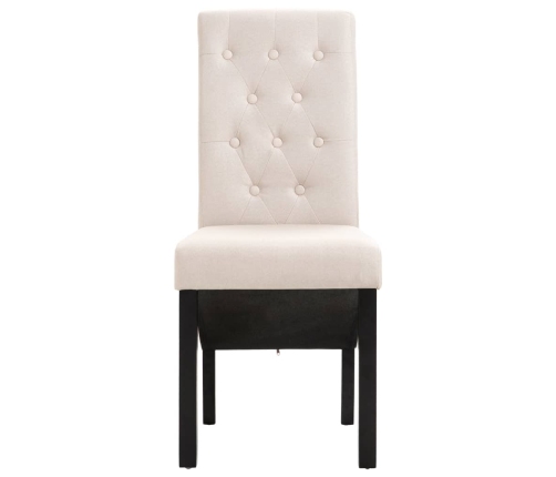 vidaXL virtuves krēsli, 2 gab., krēmkrāsas audums