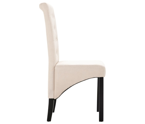 vidaXL virtuves krēsli, 2 gab., krēmkrāsas audums