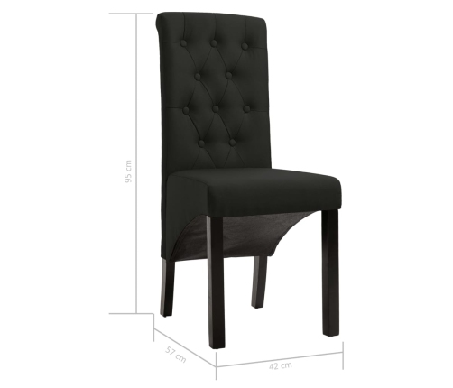 vidaXL virtuves krēsli, 2 gab., melns audums