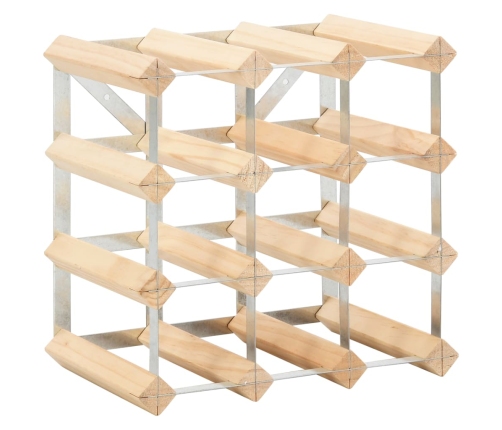vidaXL vīna pudeļu statīvs 12 pudelēm, priedes masīvkoks