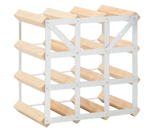 vidaXL vīna pudeļu statīvs 12 pudelēm, priedes masīvkoks