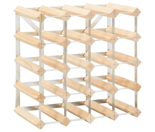 vidaXL vīna pudeļu statīvs 20 pudelēm, priedes masīvkoks