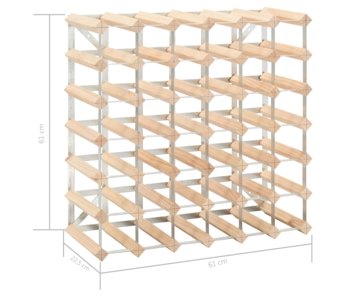 vidaXL vīna pudeļu statīvs 42 pudelēm, priedes masīvkoks
