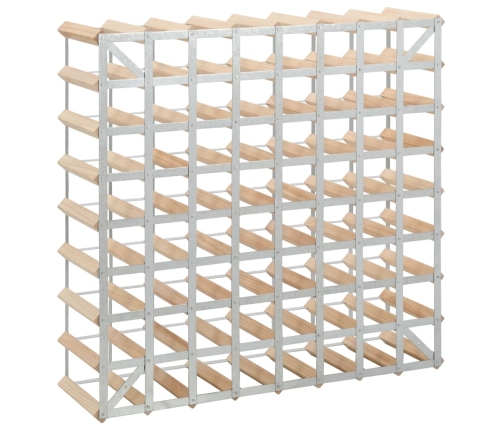 vidaXL vīna pudeļu statīvs 72 pudelēm, priedes masīvkoks