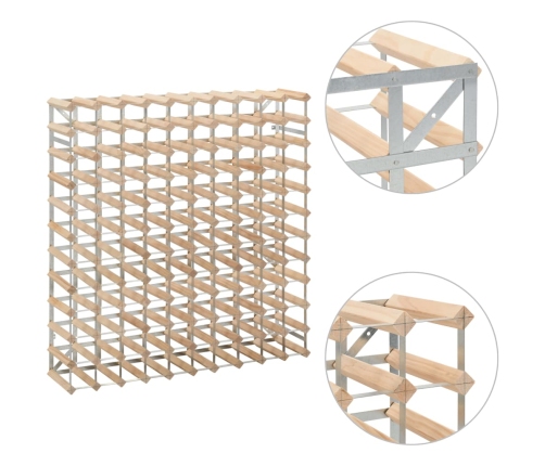 Vīna Pudeļu Statīvs 120 Pudelēm, Priedes Masīvkoks Vidaxl