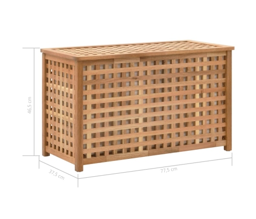 vidaXL veļas kaste, 77,5x37,5x46,5 cm, valriekstu masīvkoks