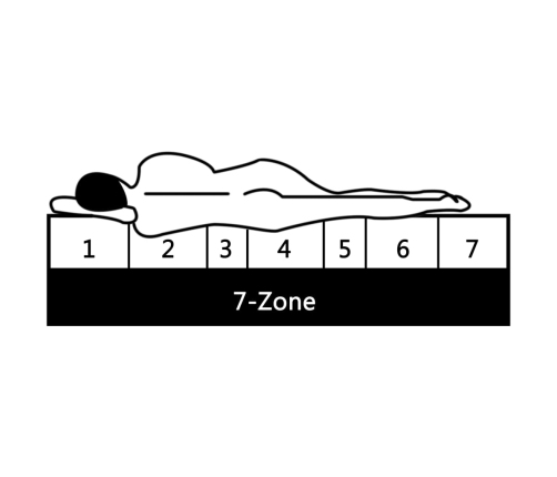 vidaXL matracis ar 7 zonām, 100x200 cm, PU putas, 16 cm, H2, H3