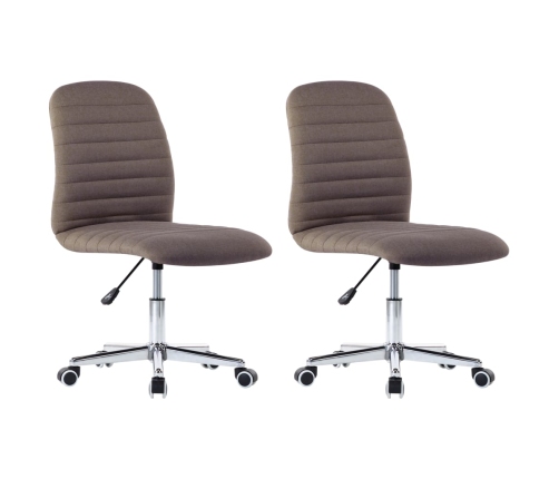 vidaXL virtuves krēsli, 2 gab., pelēkbrūns audums