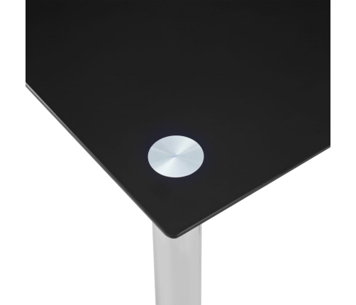 vidaXL virtuves galds, melns, 120x60x75 cm, rūdīts stikls