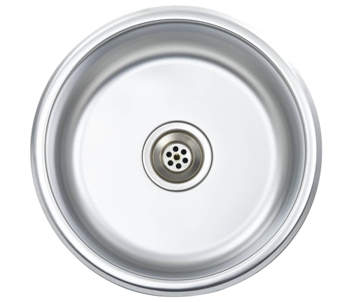 vidaXL virtuves izlietne ar notekas sietiņu un sifonu, tērauds