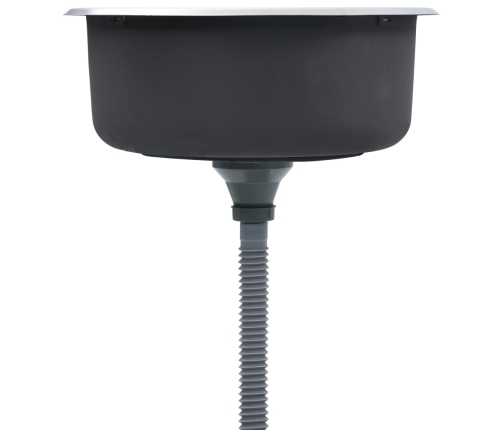 vidaXL virtuves izlietne ar notekas sietiņu un sifonu, tērauds