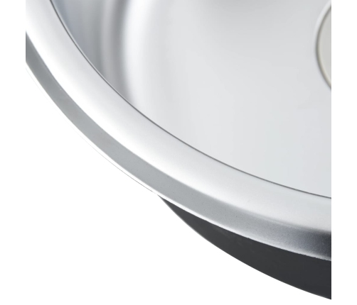 vidaXL virtuves izlietne ar notekas sietiņu un sifonu, tērauds