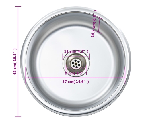 vidaXL virtuves izlietne ar notekas sietiņu un sifonu, tērauds