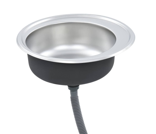 vidaXL virtuves izlietne ar notekas sietiņu un sifonu, tērauds