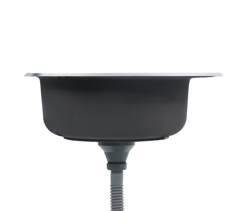 vidaXL virtuves izlietne ar notekas sietiņu un sifonu, tērauds