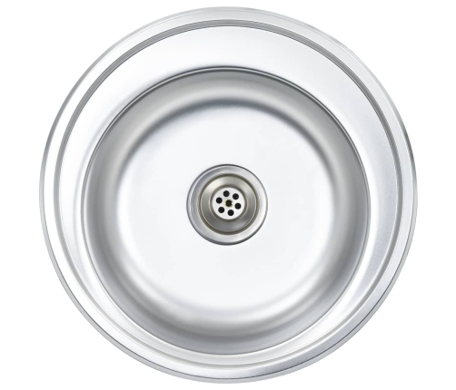 vidaXL virtuves izlietne ar notekas sietiņu un sifonu, tērauds