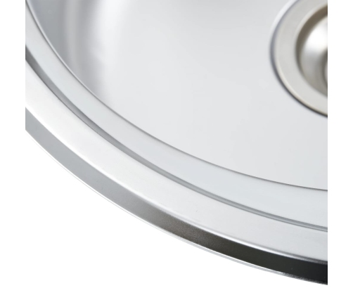 vidaXL virtuves izlietne ar notekas sietiņu un sifonu, tērauds