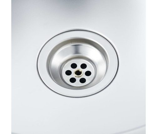 vidaXL virtuves izlietne ar notekas sietiņu un sifonu, tērauds