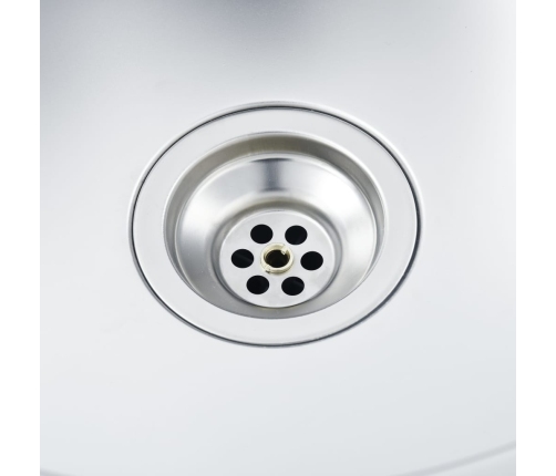 vidaXL virtuves izlietne ar notekas sietiņu, sifonu, 2 bļodas, tērauds