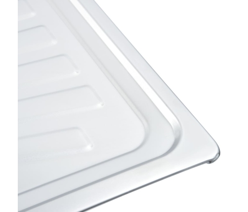 vidaXL virtuves izlietne ar notekas sietiņu, sifonu, 2 bļodas, tērauds