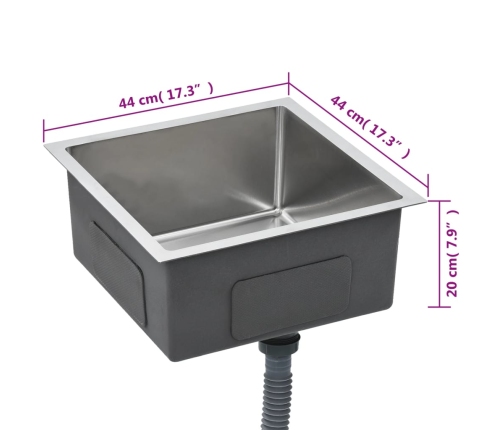 vidaXL virtuves izlietne, nerūsējošs tērauds