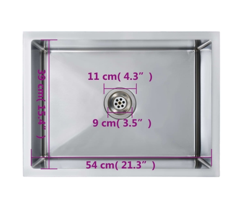 vidaXL virtuves izlietne, nerūsējošs tērauds