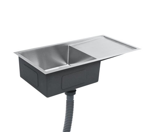 vidaXL virtuves izlietne, nerūsējošs tērauds