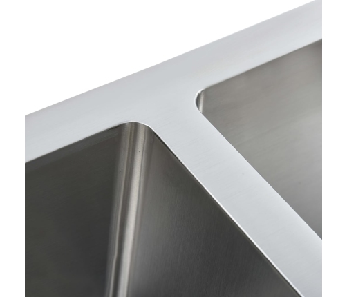 vidaXL virtuves izlietne, nerūsējošs tērauds