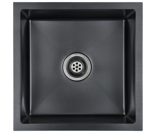 vidaXL virtuves izlietne, nerūsējošs tērauds, melna