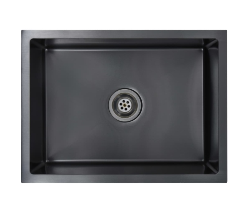 vidaXL virtuves izlietne, nerūsējošs tērauds, melna