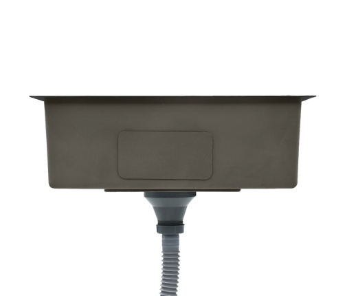 vidaXL virtuves izlietne, nerūsējošs tērauds, melna