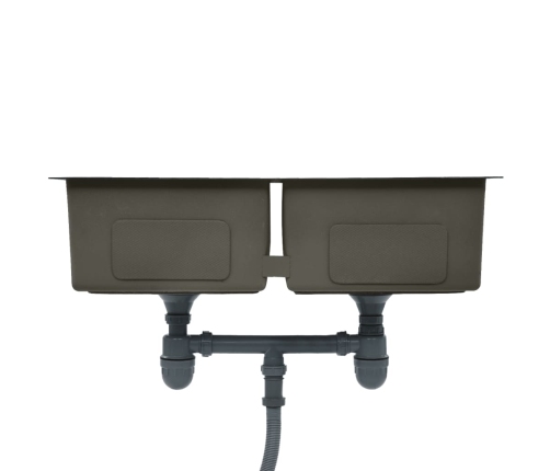 vidaXL virtuves izlietne, nerūsējošs tērauds, melna