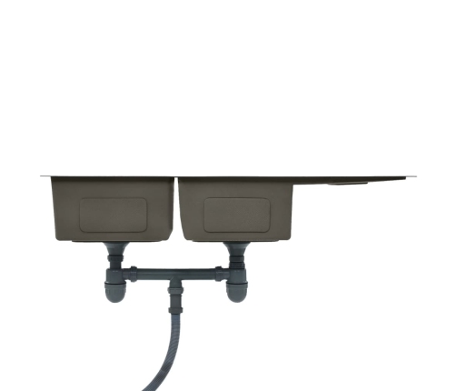 vidaXL virtuves izlietne, nerūsējošs tērauds, melna