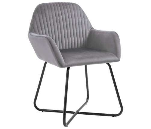 vidaXL virtuves krēsli, 2 gab., pelēks samts