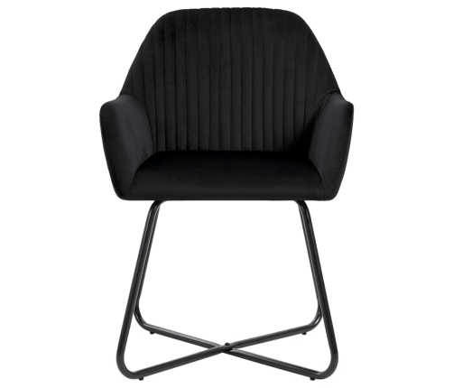 vidaXL virtuves krēsli, 2 gab., melns samts