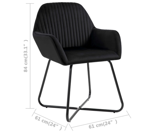 vidaXL virtuves krēsli, 2 gab., melns samts