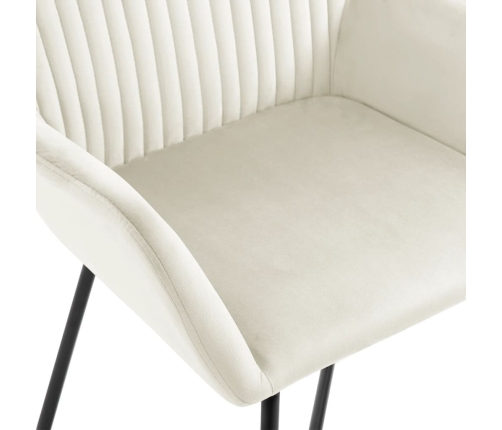 vidaXL virtuves krēsli, 2 gab., krēmkrāsas samts